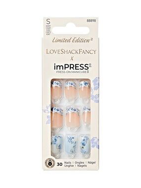 LoveShackFancy Blue & Nude Floral Press-On Nails